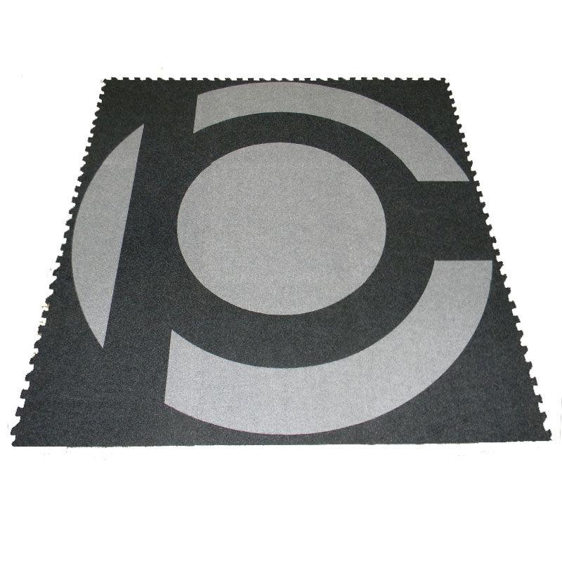 K&S International Flooring, Interlocking Comfort Carpet Tiles Logo Inlay