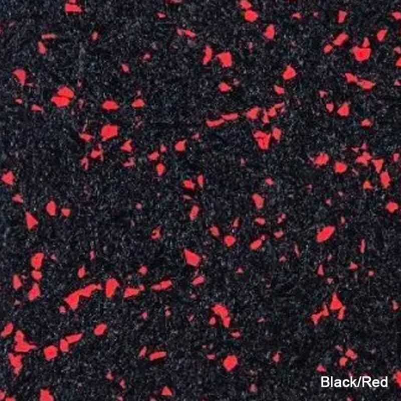 K&S International Flooring, PCR Rubber Flecks Floor Interlocking Tiles Black/Red