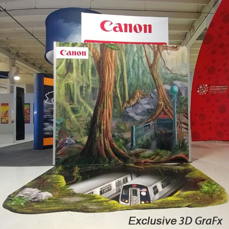 K&S International Flooring, Printed Graphics Rollable Vinyl Flooring Canon Trade Show Booth