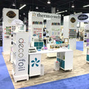 K&S International Flooring, Vinyl Wood Grain Puzzle Foam Tiles, Therm O Web Trade Show Booth Floor 