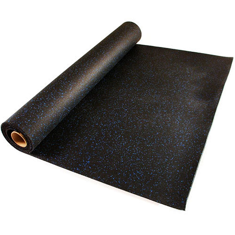 K&S International Flooring, PCR Rubber Rollable Underlayment Solid Fleck Pattern Gym Weights Absorb Sound