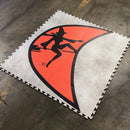 K&S International Flooring, Printed Interlocking Foam Tile Witch Moon Shovel Logo Concrete Vinyl Interlocking Tile